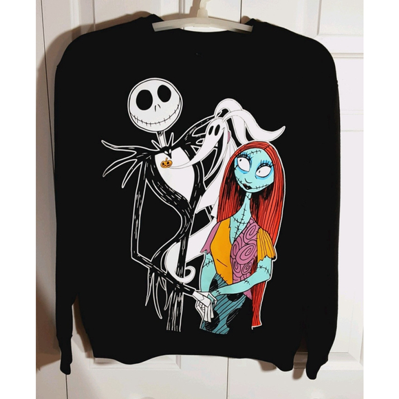 Disney Tops - Disney Sweatshirt Womens 2X Black Nightmare Before Christmas Jack Sally Graphic